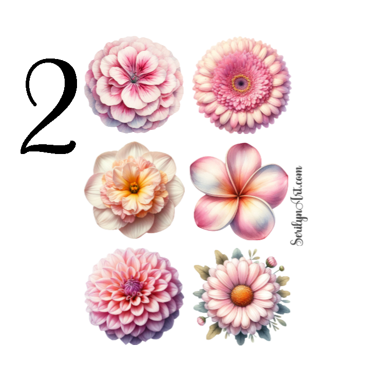 Light Pink Flowers Sticker Sheet