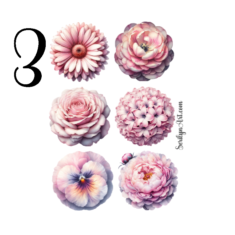 Light Pink Flowers Sticker Sheet