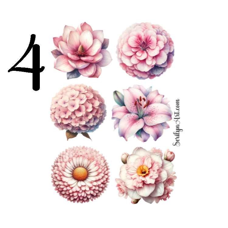 Light Pink Flowers Sticker Sheet