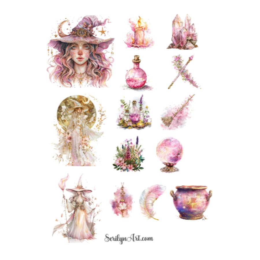 Dark and Light Witches Sticker Sheet