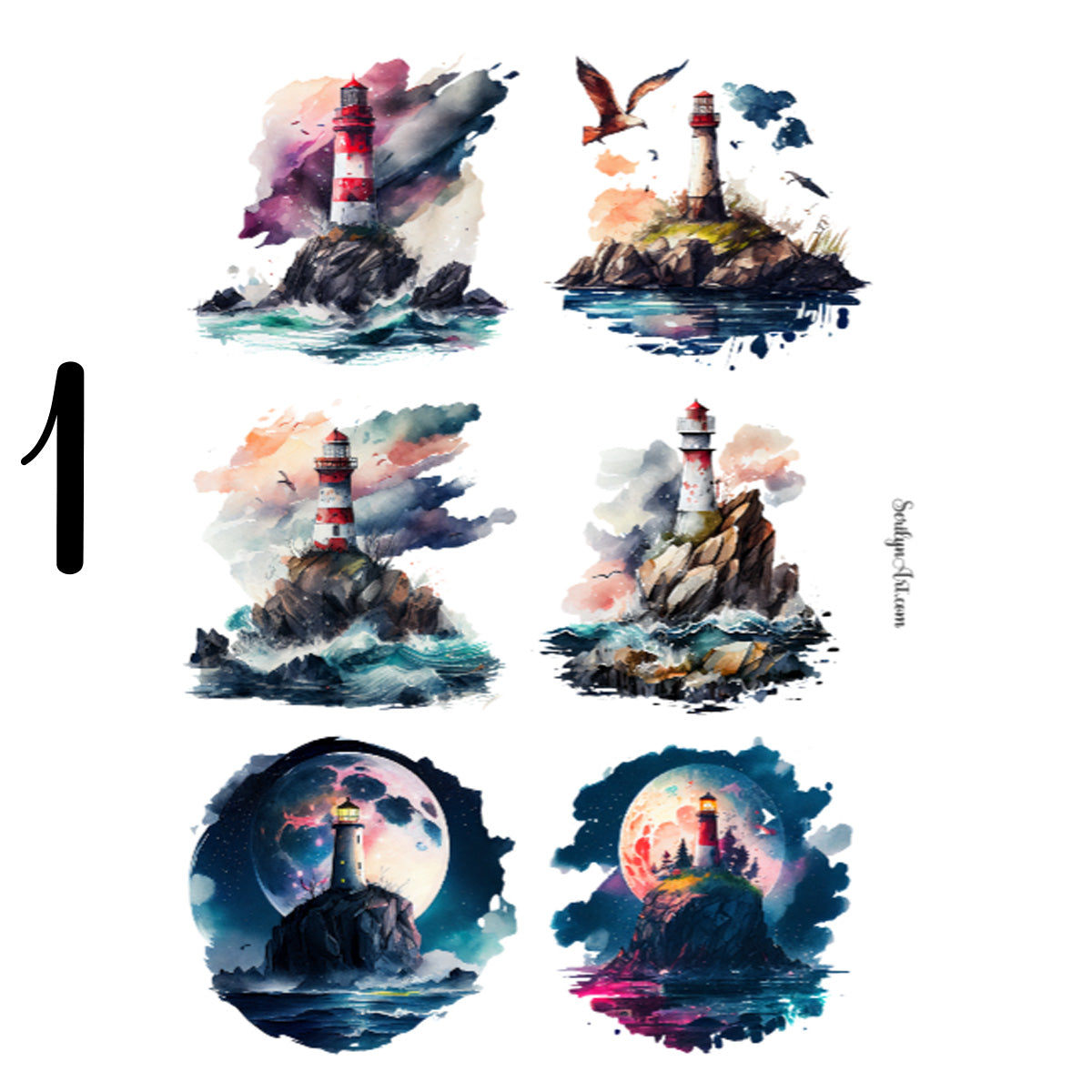 Lighthouses Sticker Sheet