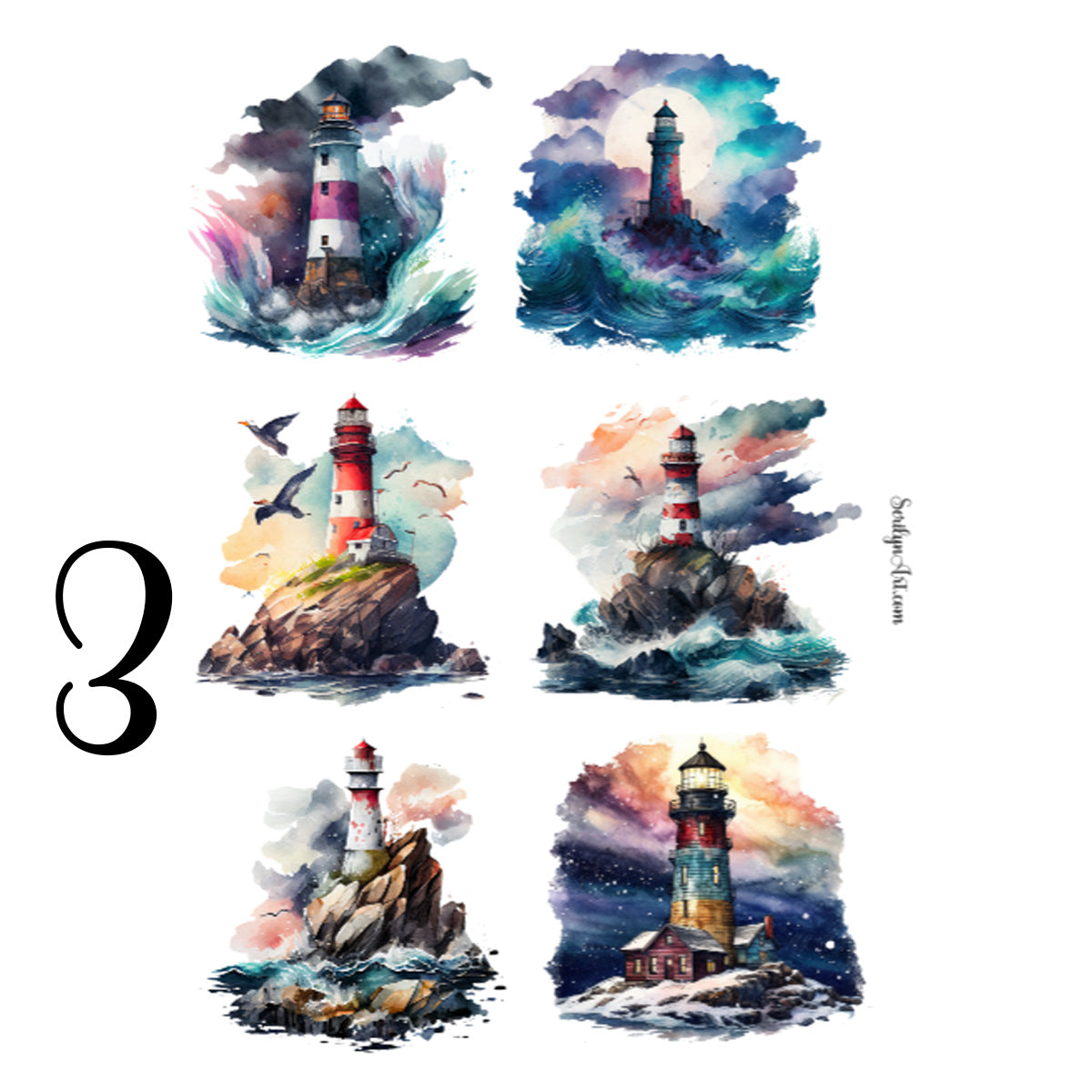 Lighthouses Sticker Sheet