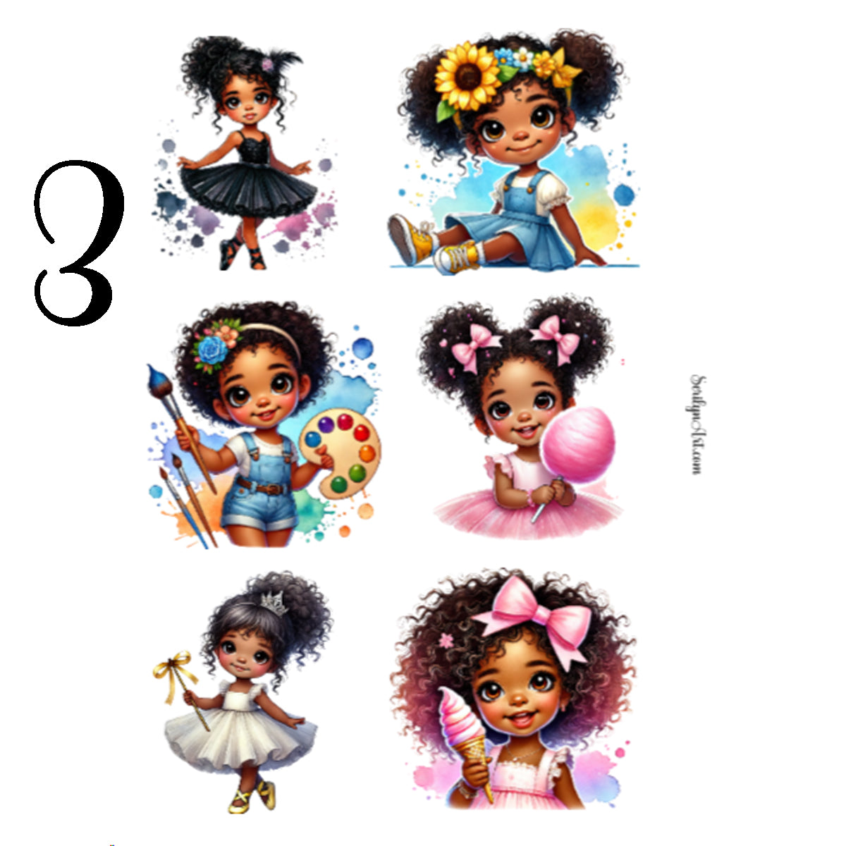 Little Girls Sticker Sheet