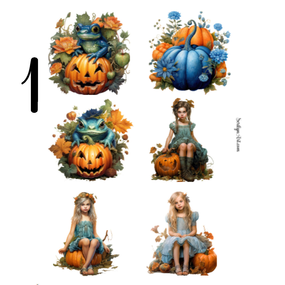 Little Halloween Girl Sticker Sheet