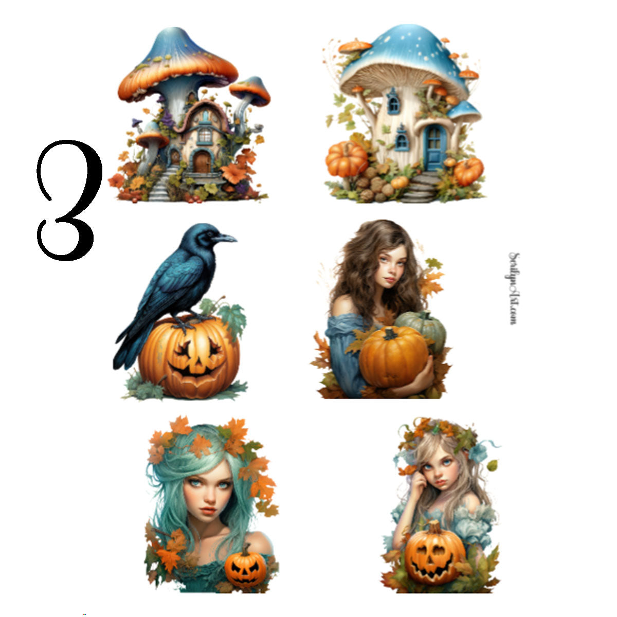 Little Halloween Girl Sticker Sheet