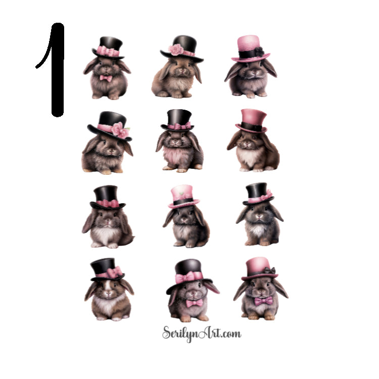 Lops with Hats Sticker Sheet