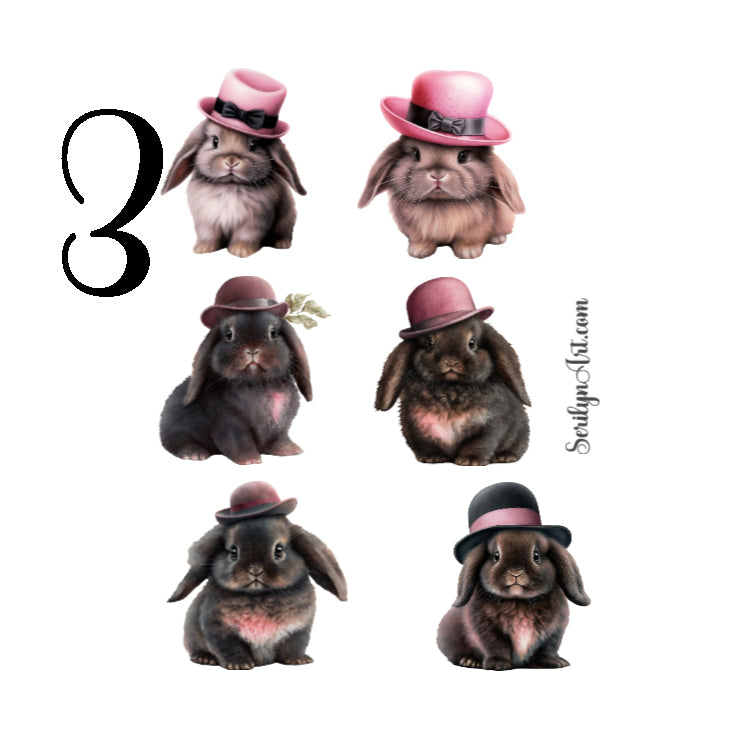 Lops with Hats Sticker Sheet