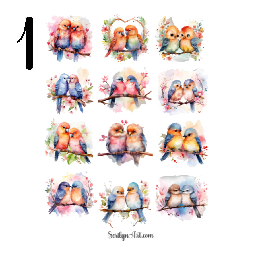 Lovebirds Sticker Sheet