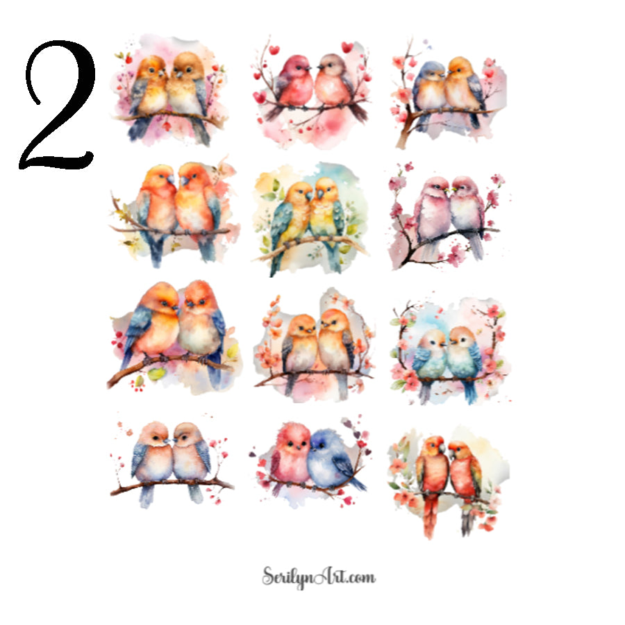 Lovebirds Sticker Sheet