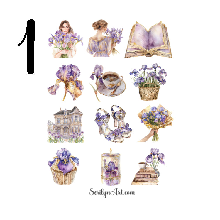 Luxury Irises Sticker Sheet