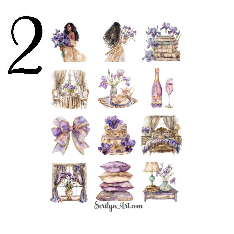 Luxury Irises Sticker Sheet