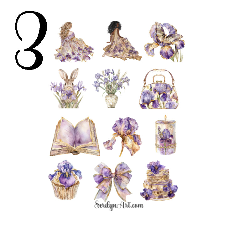 Luxury Irises Sticker Sheet