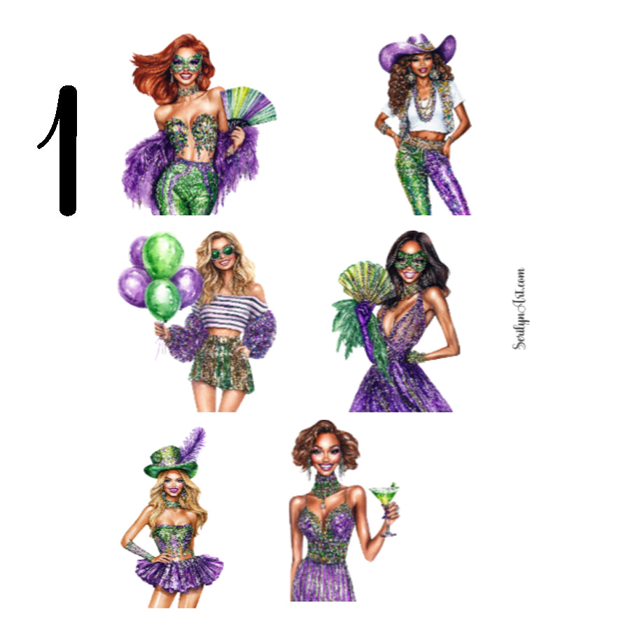 Mardi Gras Sticker Sheet