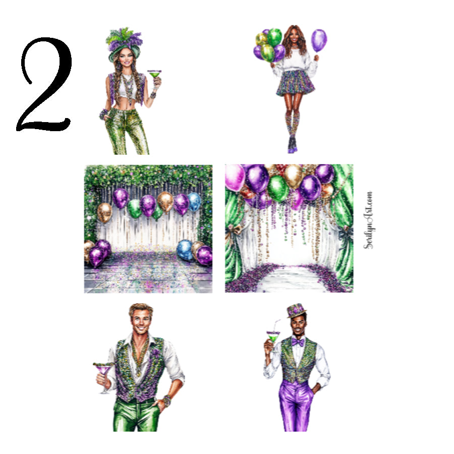 Mardi Gras Sticker Sheet