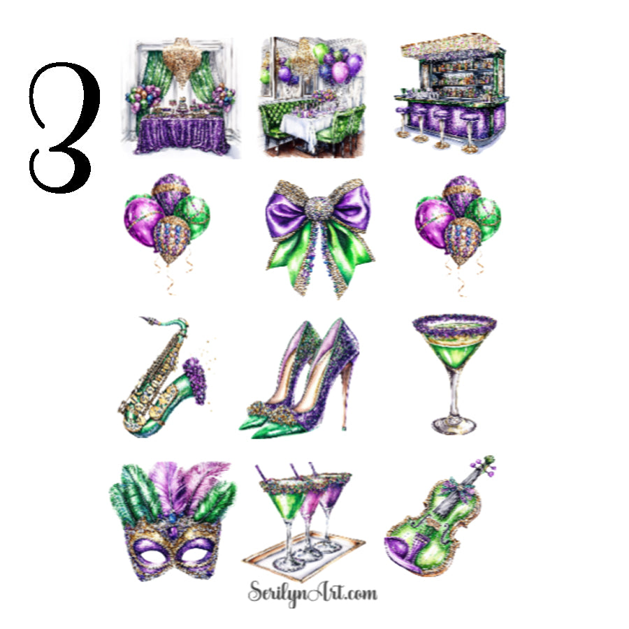 Mardi Gras Sticker Sheet