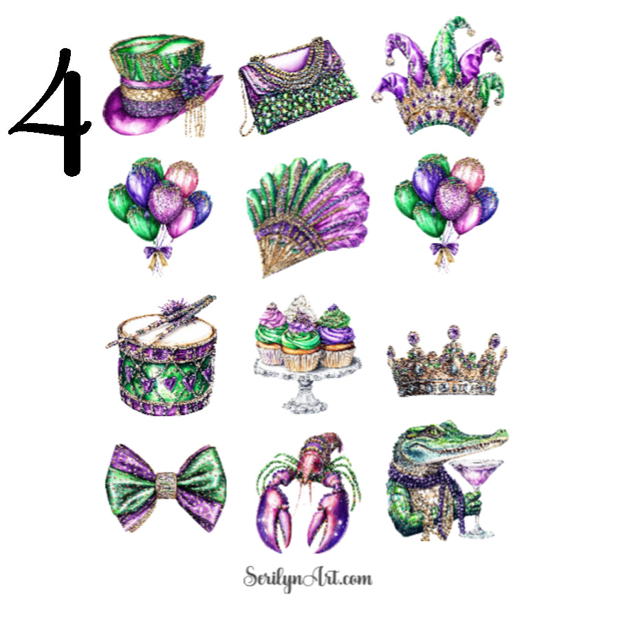 Mardi Gras Sticker Sheet