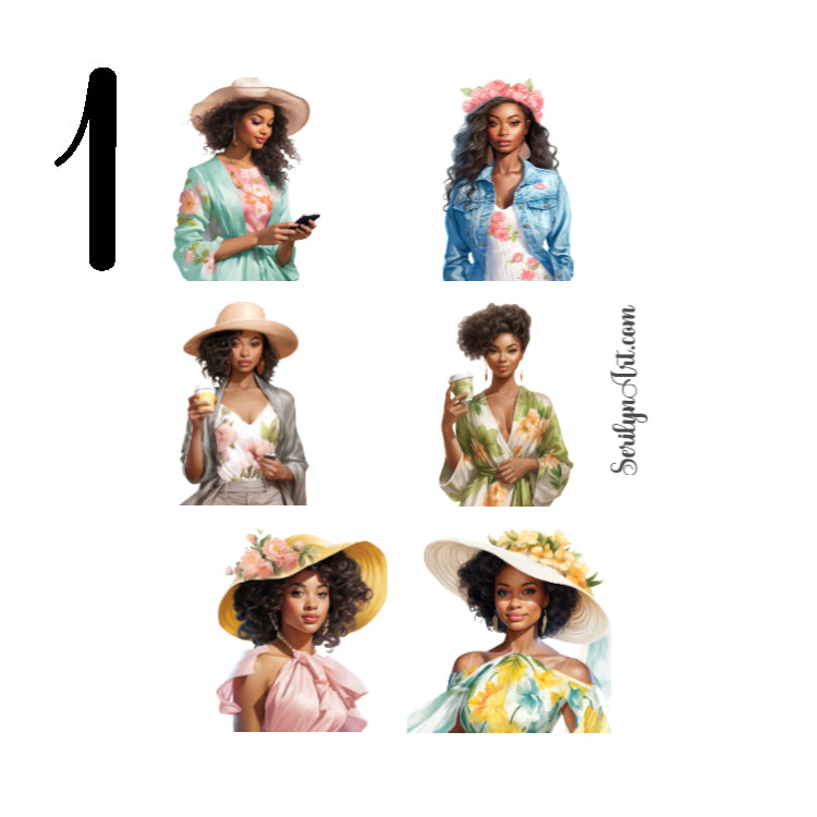 Melanin Fashion Girls Sticker Sheet