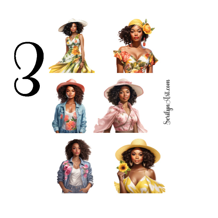 Melanin Fashion Girls Sticker Sheet