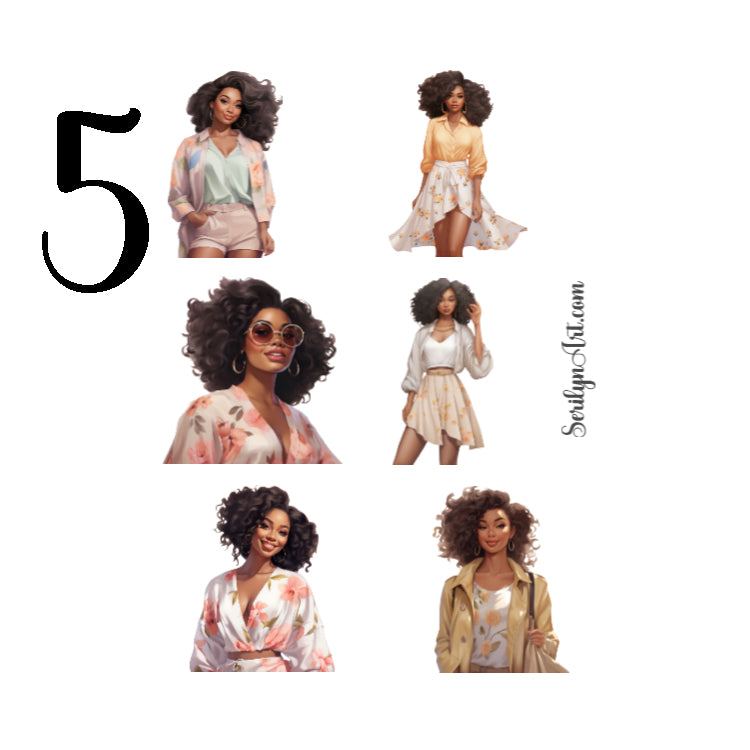 Melanin Fashion Girls Sticker Sheet