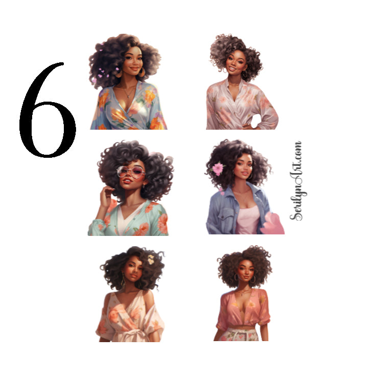 Melanin Fashion Girls Sticker Sheet