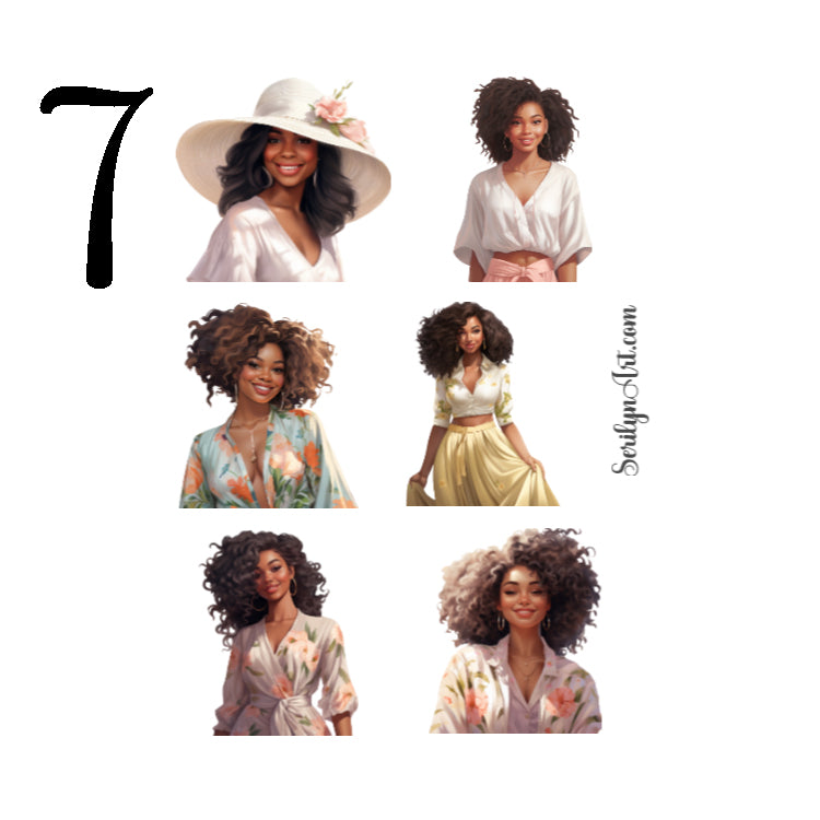 Melanin Fashion Girls Sticker Sheet