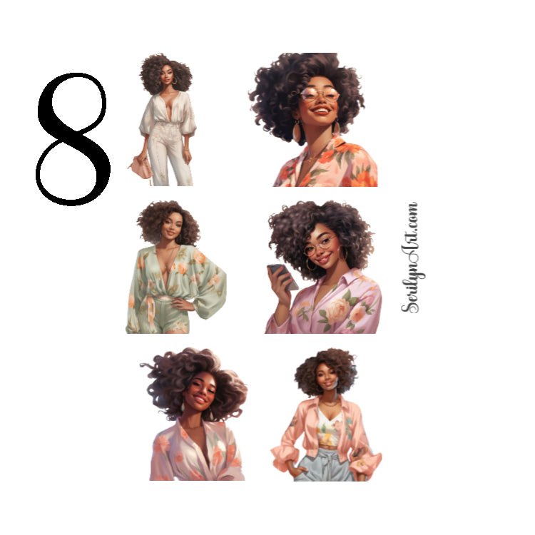 Melanin Fashion Girls Sticker Sheet