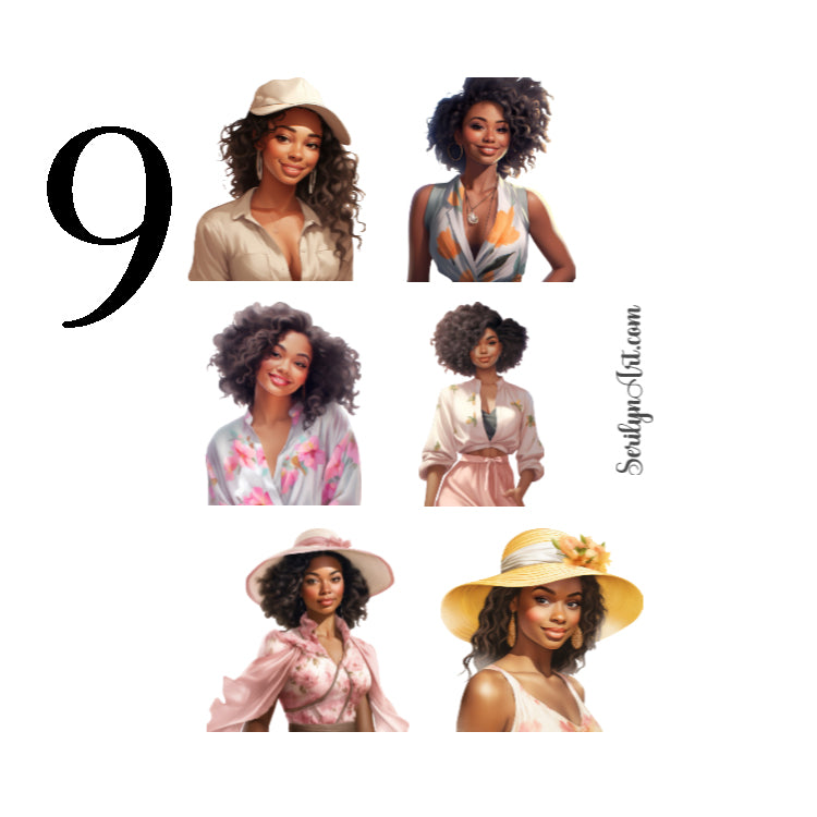 Melanin Fashion Girls Sticker Sheet