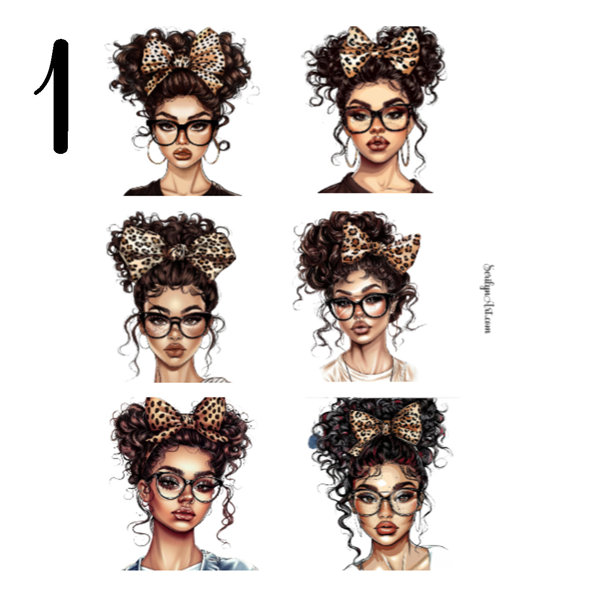 Messy Bun Glasses Sticker Sheet