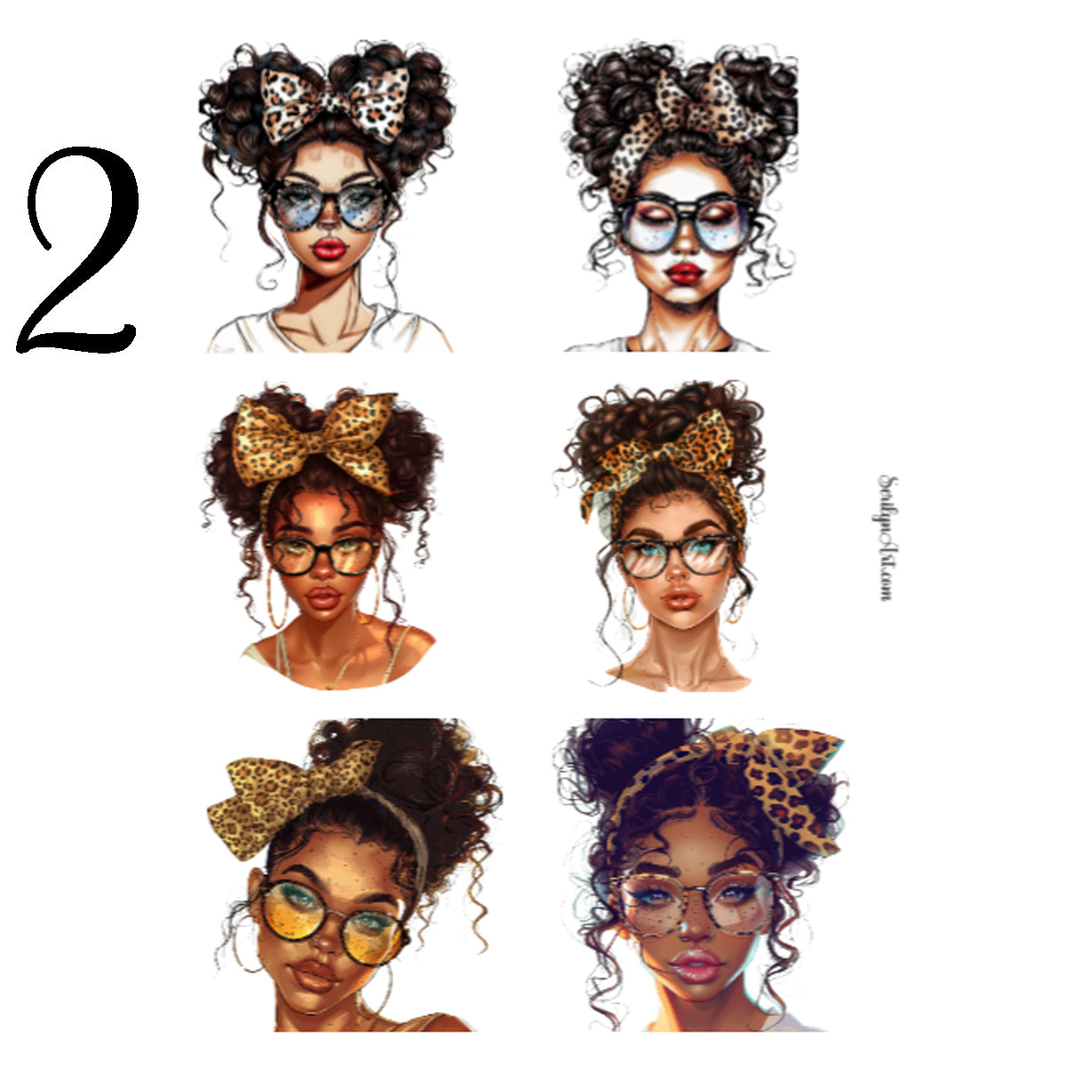 Messy Bun Glasses Sticker Sheet