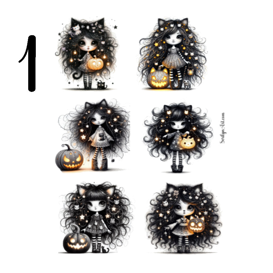 Midnight Cat Enchantress Sticker Sheet