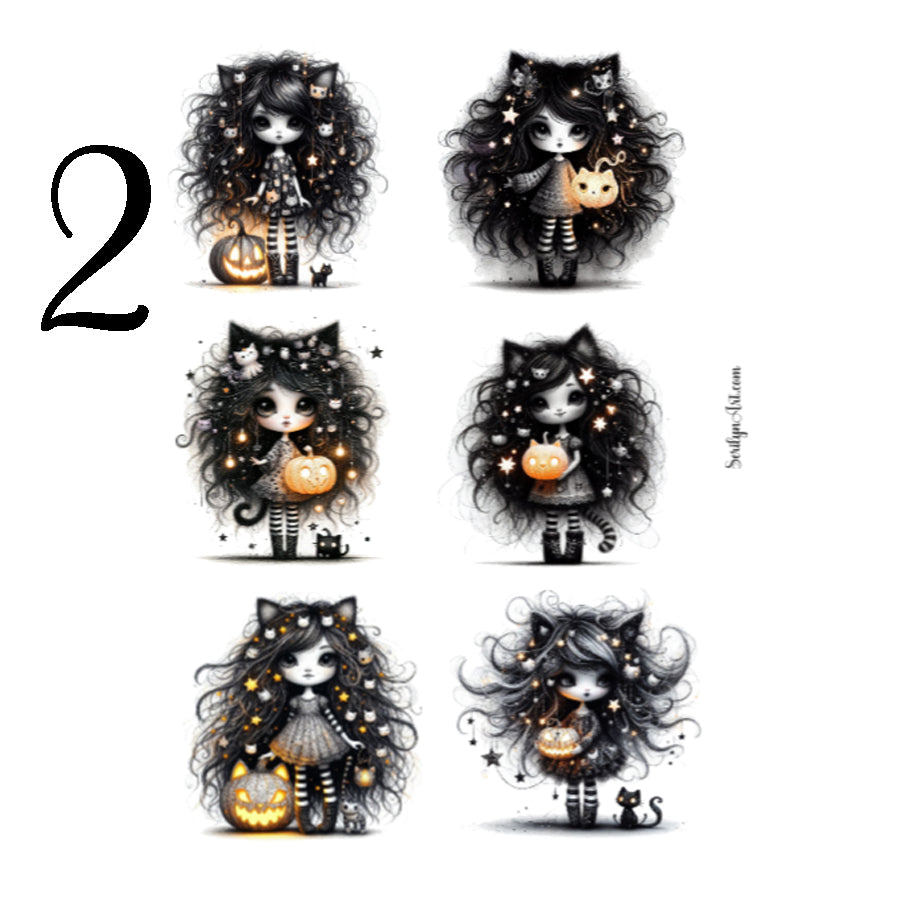 Midnight Cat Enchantress Sticker Sheet