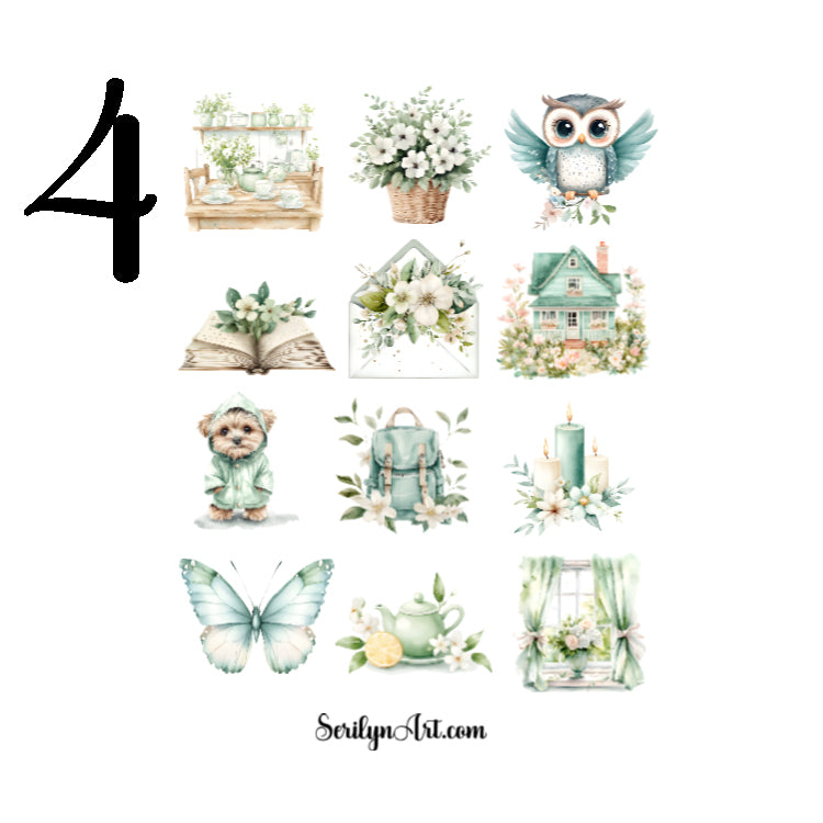Mint Green Spring Sticker Sheet