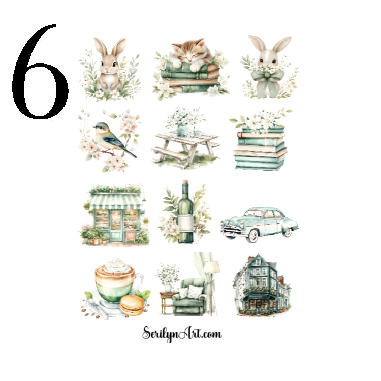 Mint Green Spring Sticker Sheet