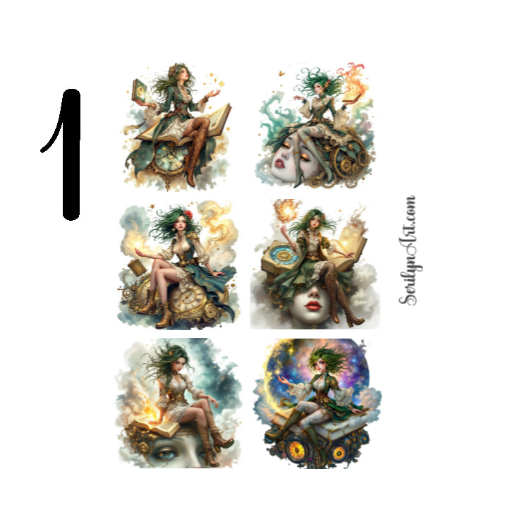 Modern Steampunk Sticker Sheet