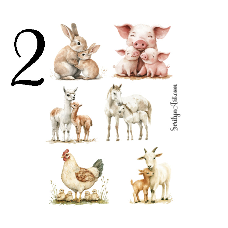 Mothers Day Farm Animals Sticker Sheet