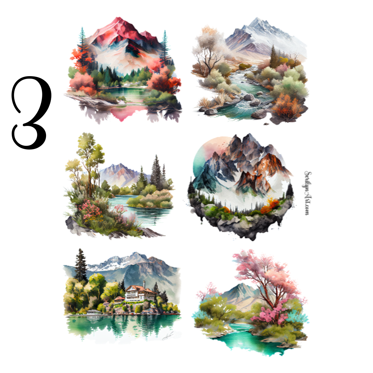 Mountain River Sticker Sheet