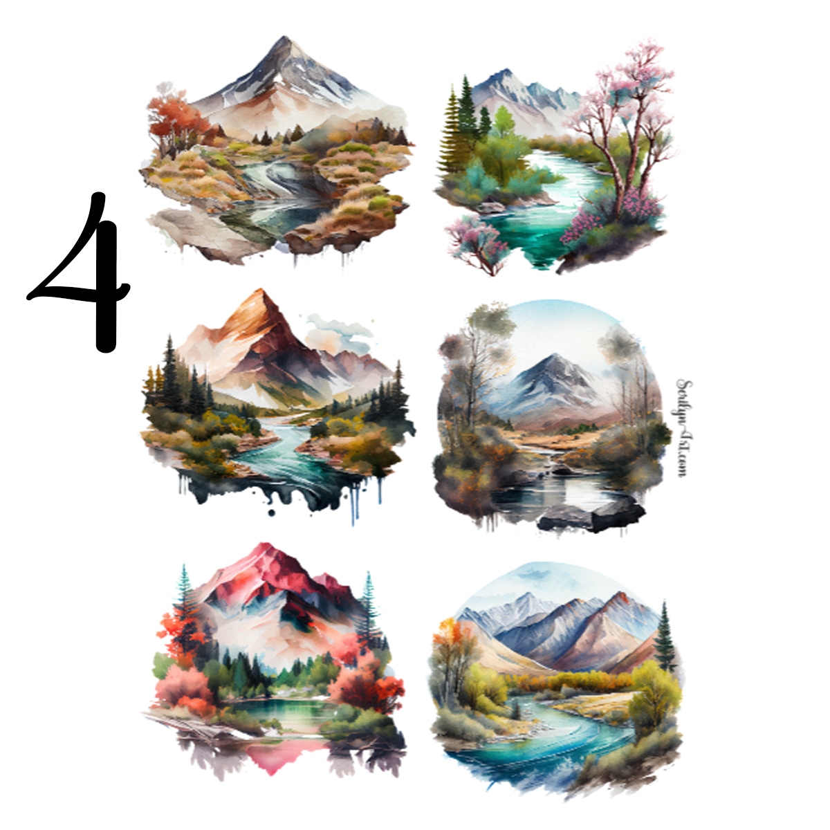 Mountain River Sticker Sheet