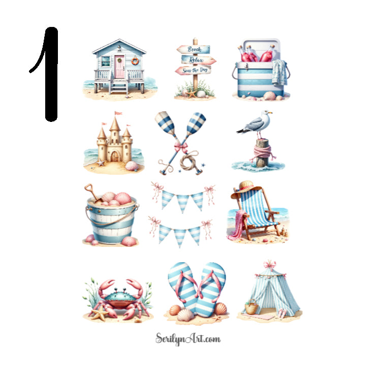 Nautical Beach Sticker Sheet