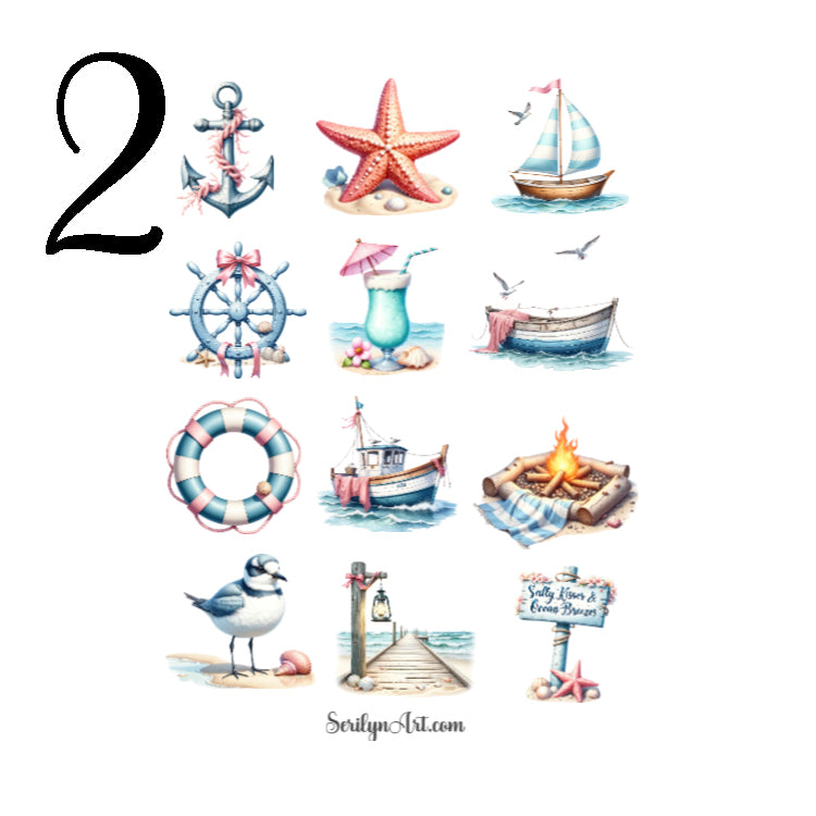 Nautical Beach Sticker Sheet