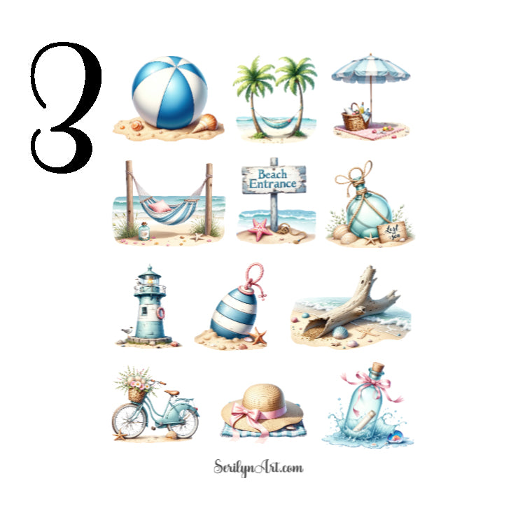 Nautical Beach Sticker Sheet
