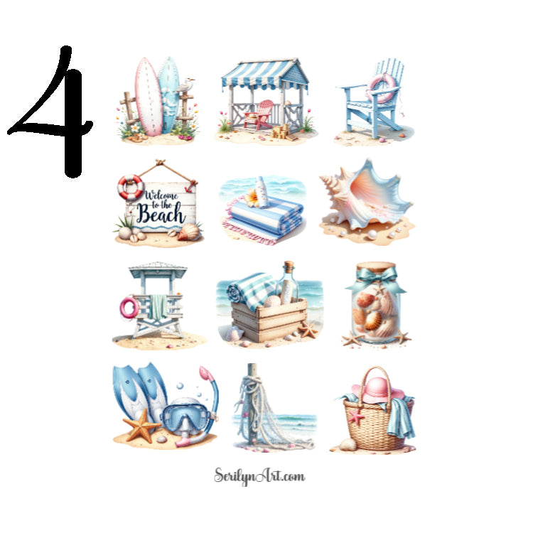 Nautical Beach Sticker Sheet