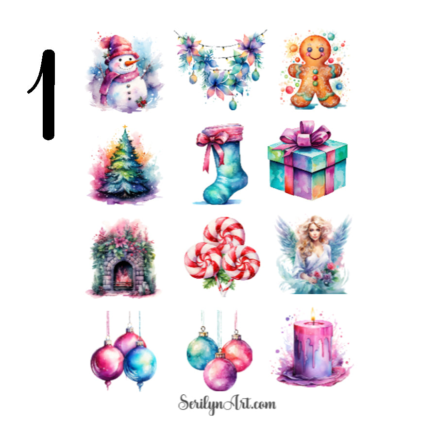 Neon Christmas Sticker Sheet