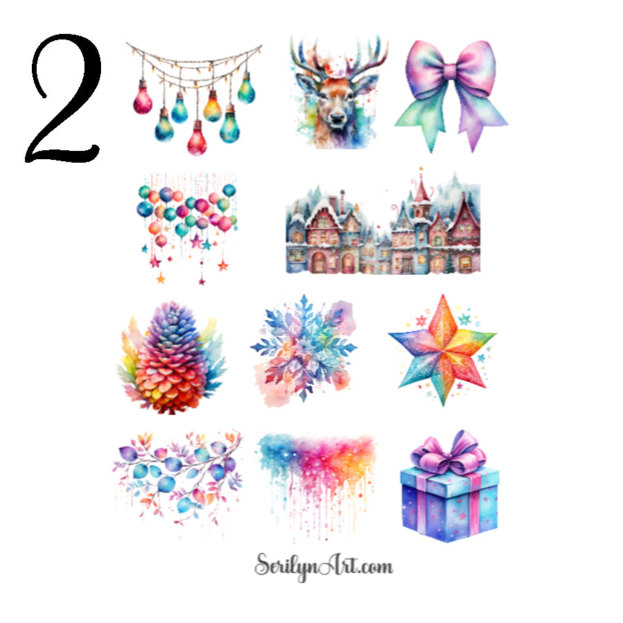 Neon Christmas Sticker Sheet