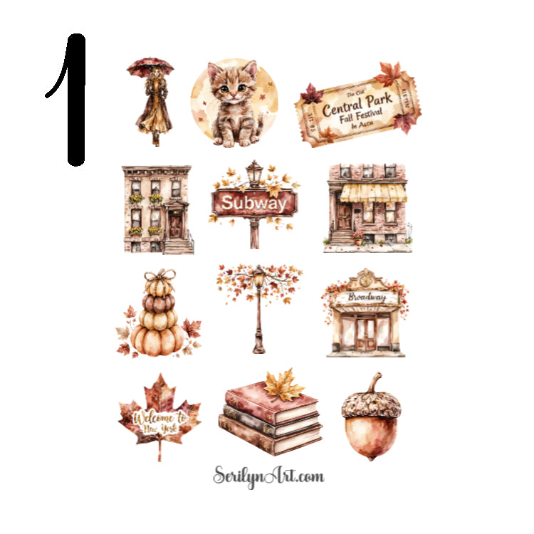 New York Fall Sticker Sheet