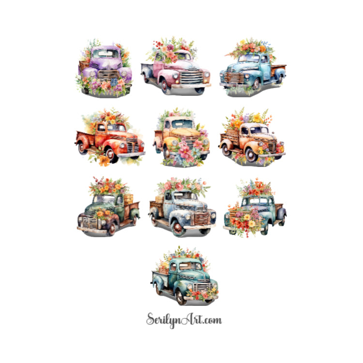 Old Trucks Sticker Sheet