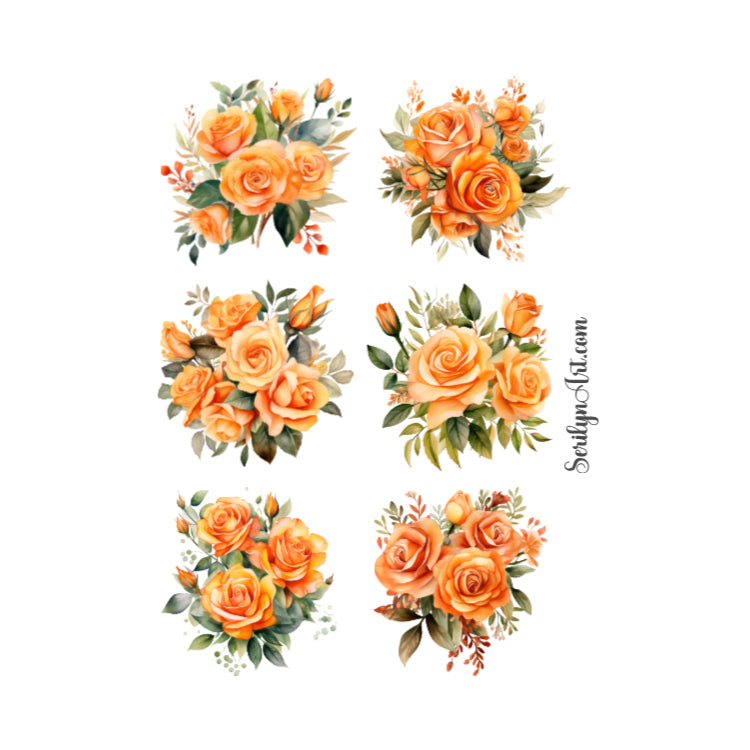 Orange Roses Sticker Sheet