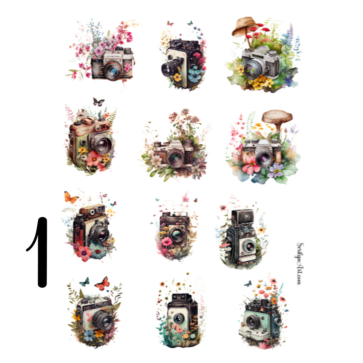 Overgrown Cameras Sticker Sheet