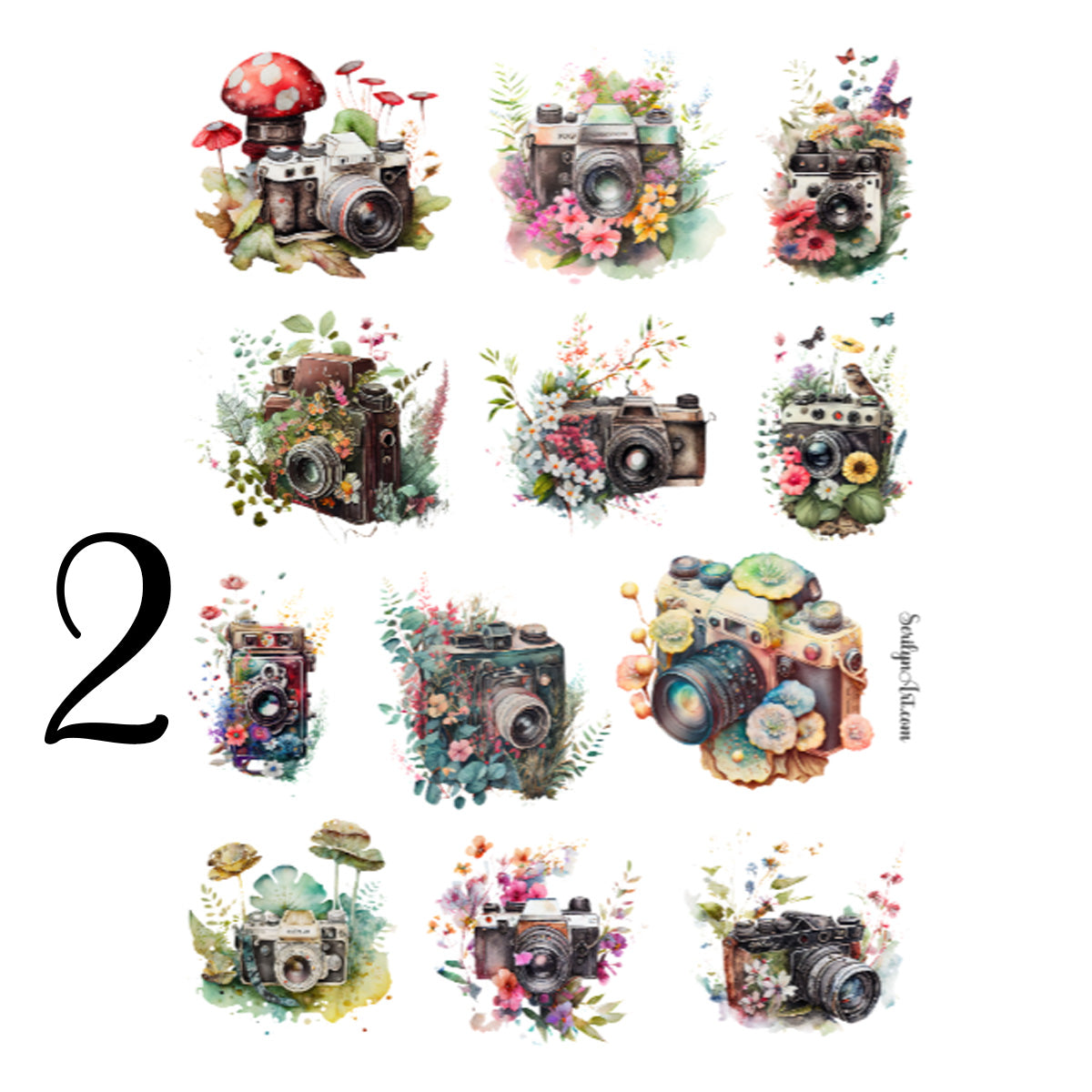 Overgrown Cameras Sticker Sheet