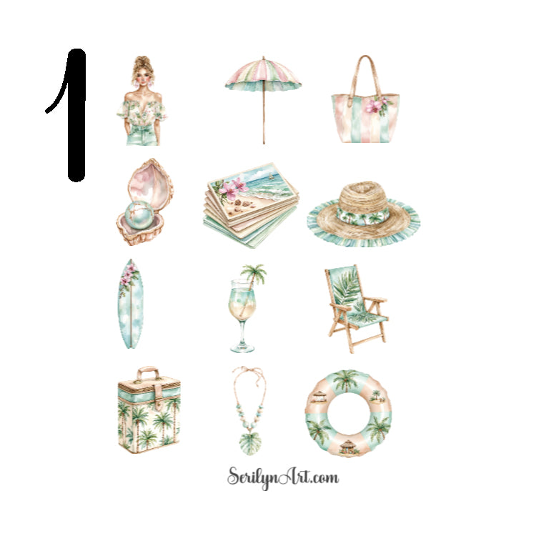 Palm Summer Wind Sticker Sheet