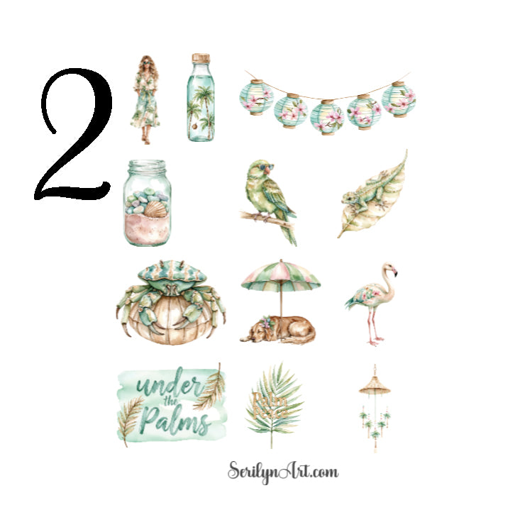 Palm Summer Wind Sticker Sheet